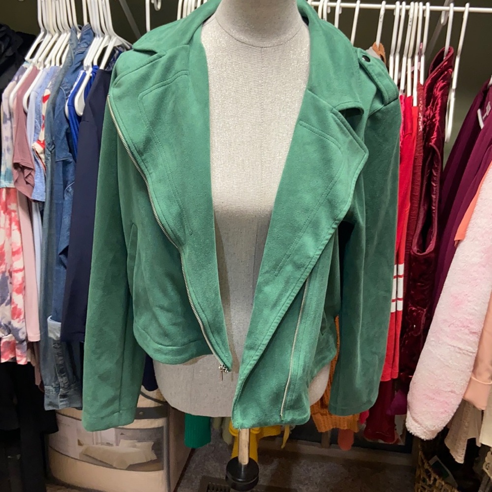 Green jade suede jacket xl